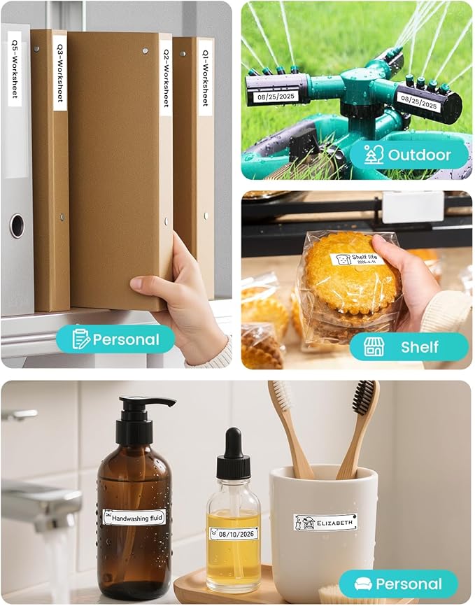 Airmall 12mm .47 Laminated White Tz Tape Compatible with Brother Label Maker Tape Refill TZe-231 TZe231 Replace for Brother P Touch D210 D200 D400 1280 1290 1880, Black on White 1/2 Inch, 5-Pack-DeskLoop Office