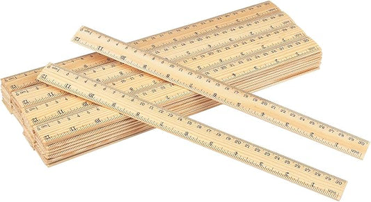 144 Packs Wooden Rulers, 12 Inch Double Sided Wood School Ruler for Home, Student, Office Use, 2 Scale,by,GNIEMCKIN-DeskLoop Office