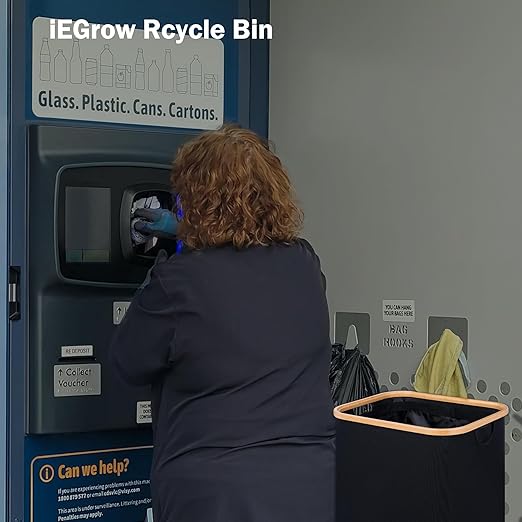 29 Gallons Recycling Bins for Kitchen, Indoor Recycle Bins with Lid, 110L Large Recycle bin with 2 Removeable Reusable Inner Bags, for Bottles Cans Glass Plastice Cartons(Black)-DeskLoop Office