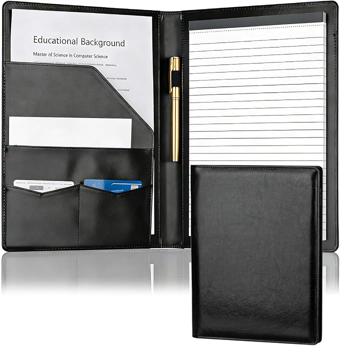 Padfolio Portfolio Binder, Faux Leather Folder, Resume Interview Legal Document - Image 8