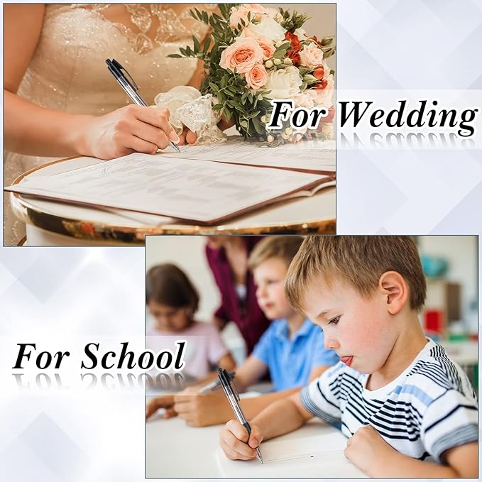 Nuanchu 200 Pcs Retractable Ballpoint Pen Medium Point 1.0mm Black Gel Pens Long Lasting Writing Pens for Office University College School Everyday Use-DeskLoop Office