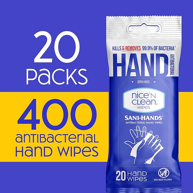 Nice 'N Clean Sensitive Skin Wet Hand Wipes Infused with Aloe & Vitamin E, Blue, 400 Count-DeskLoop Office