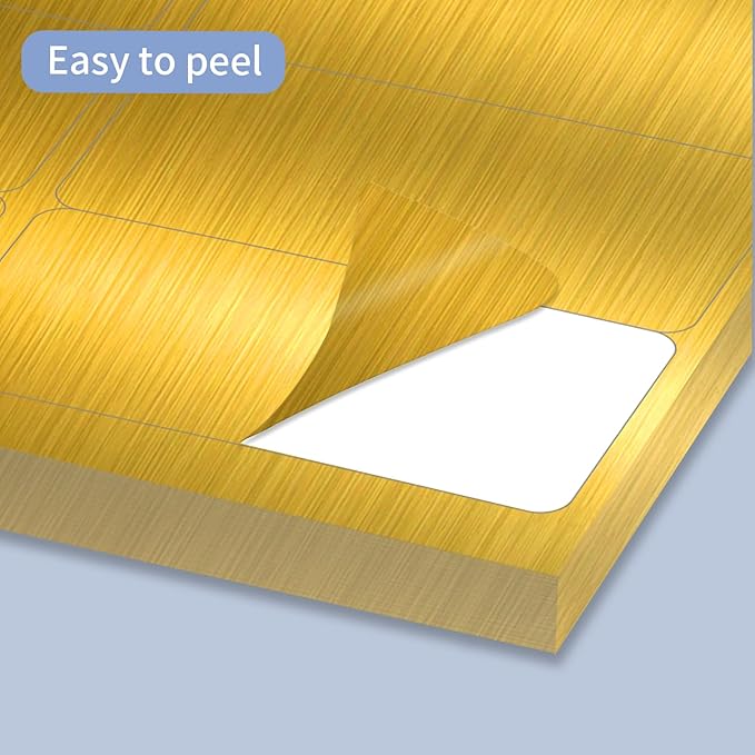 STARLIBOO Shipping Labels Stickers, 2"×4" Gold Printable Mailing Labels for Laser/Inkjet Printing- Matte Gold, Permanent Adhesive Stickers-DeskLoop Office