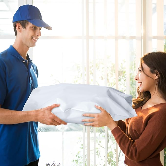 Large Poly Mailers 19x24 Inch 100 Pack, Shipping Bags for Clothing with Self-Sealing Tear-Resistant, Waterproof Poly Bags, Mailing Envelopes for Small Business (White)-DeskLoop Office