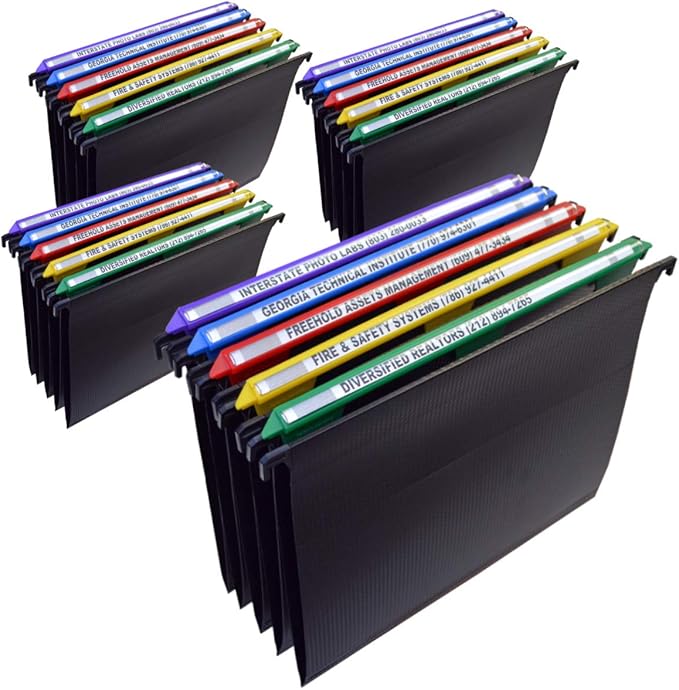 Ultimate Office MagniFile Hanging File Folders V Base Letter Size with 11 inch Magnified Indexes That Double The Size of Your File Titles to Find Files Fast. (Set of 20 Assorted)-DeskLoop Office