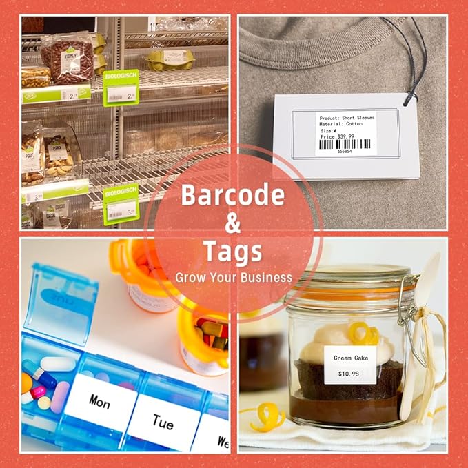 690 pcs Phomemo Thermal Sticker Label, Multi-Purpose Self-Adhesive Tag for M110, M220, M108, M250, M260, M120, M200, M221, M150 Label Maker Machine, 1.96'' x1.18'' (50x30mm), Black on White-DeskLoop Office