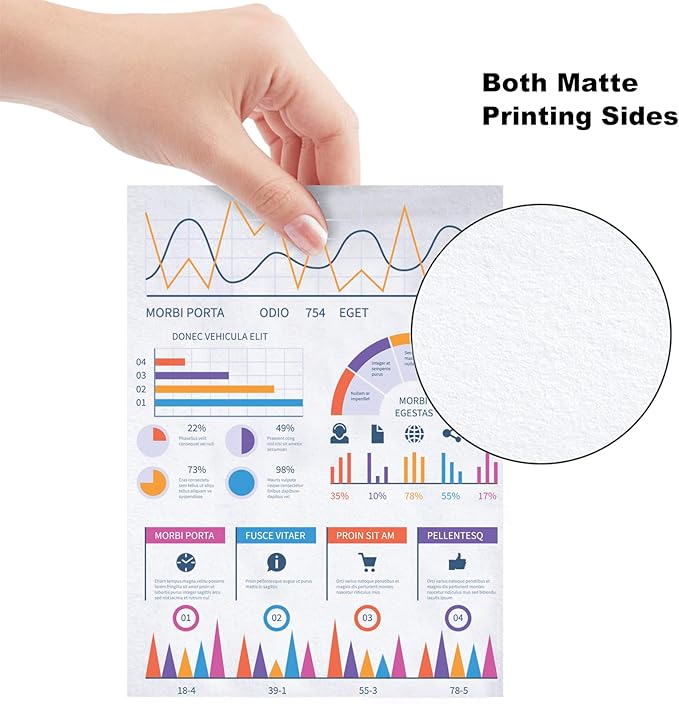 Uinkit 100 Sheets 11x17 A3 Thin Matte Presentation Paper Photo Double Sided 38lb 140gsm Printable on Both Sides Brochure Photos Picture Poster Playbill Flyer Coated for laser and Inkjet Printer-DeskLoop Office