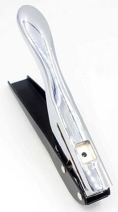 Hand-held 1/8 inch 3mm Round Metal Silver Heavy Duty Single Circle Hole Punch for ID Cards PVC Cards Badge Photos-DeskLoop Office