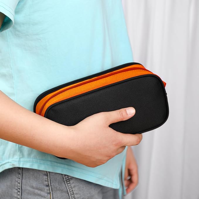 Large Capacity Pencil Case Multi-Slot Pencil Pouch Durable Pencil Box Portable Office Pen Bag with Zipper-DeskLoop Office