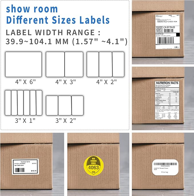 Bluetooth Thermal Shipping Label Printer - Wireless 4x6 Label Maker for packages, Compatible with iPhone and PC, Phone, USB for MAC, Works with Ebay, Amazon, Shopify, Etsy, UPS, USPS Barcode, Upgrade-DeskLoop Office