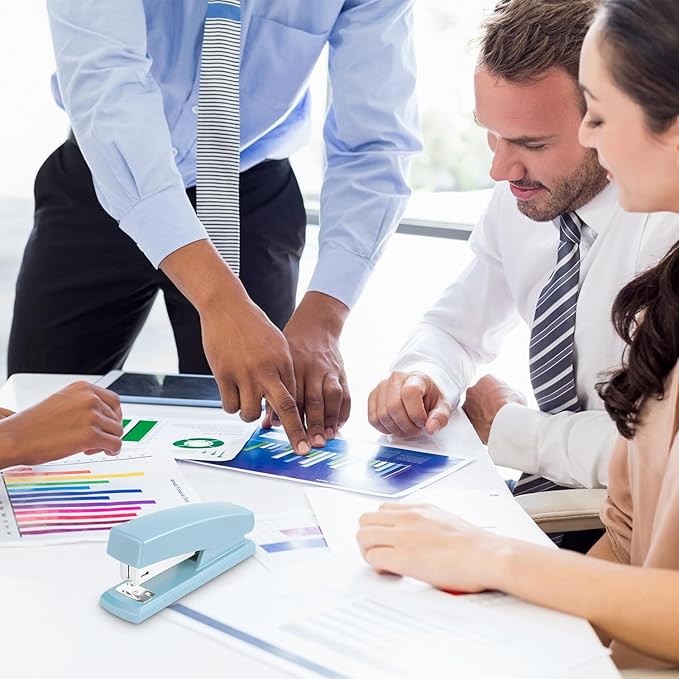 Deli Stapler, Desktop Staplers with 640 Staples, Office Stapler, 25 Sheet Capacity, Blue-DeskLoop Office