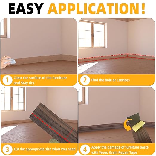 GSCIT Club Wood Grain Repair Tape, 2.3 inch X 100ft Self Adhesive Walnut Grain Repair Patch for Tables, Chairs, Baseboards, Doors, Windows, Floors, Handicraft DIY.-DeskLoop Office