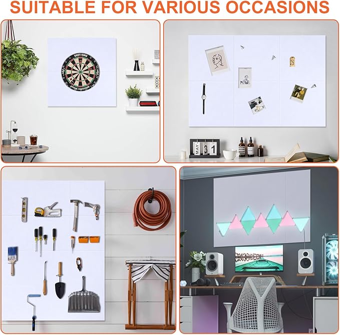 Cork Boards for Walls 48" x 36" Felt Board Alternative, 12 Pack Felt Wall Tiles Bulletin Board, Large Cork Board for Office Pin Board Tack Board Cork Boards-DeskLoop Office