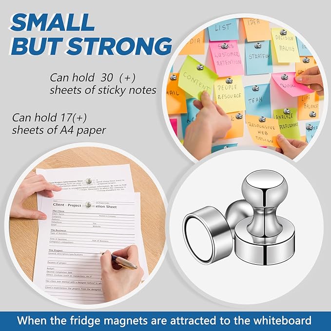 LOVIMAG Magnets for Whiteboard, 40pcs Strong Refrigerator Magnets, Neodymium Fridge Magnet,Small Push Pin Magnets for Whiteboard, Fridge, Office, Classroom and Map Magnets-DeskLoop Office