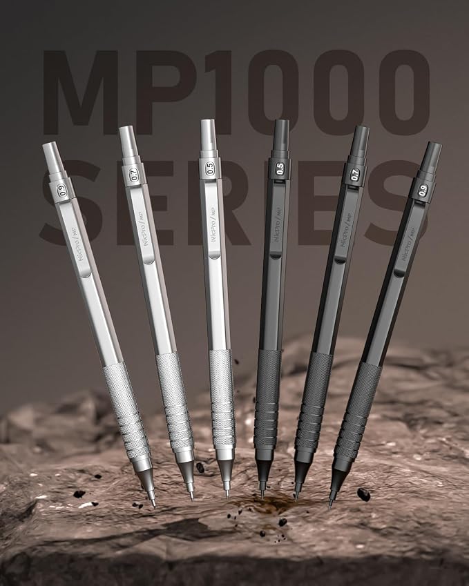Nicpro 0.5 & 0.7 & 0.9 mm Metal Mechanical Pencil Set - Image 9