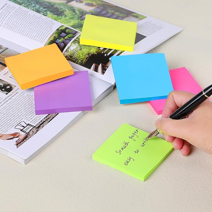 Sticky Notes 3x3 in Post Bright Stickies Colorful Super Sticking Power Memo Pads - Image 6