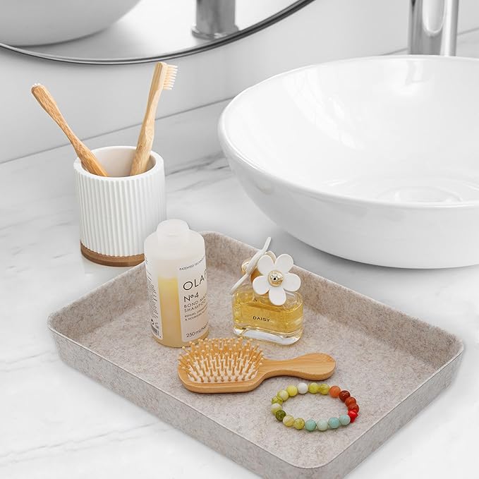 Welaxy 2-piece Office desk drawer organizer tray letter-size documents paper book file Folder Holder Scandinavian-chic storage bin hygge design sleek minimalist gifts idea storage bins (Oatmeal)-DeskLoop Office