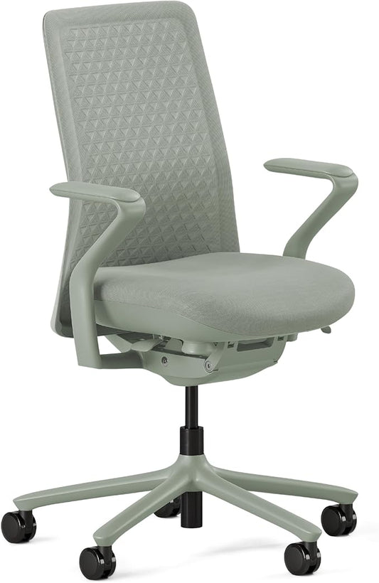 Branch Verve Chair - High Performance Executive Office Chair with Contoured Seat Back and Adjustable Lumbar Rest - High Density Foam Cushion with Aluminum Base - Up to 275 lbs - Mint-DeskLoop Office