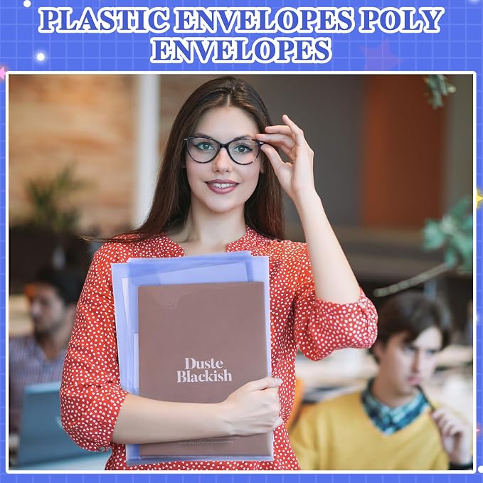 Yeaqee 50 Pcs Plastic Envelopes Poly Envelopes File Folders - Image 6