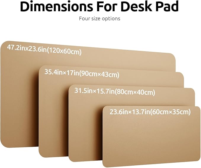 YSAGi Leather Desk Protector, Office Mat, Large Mouse Mat, Non-Slip PU Leather Blotter, Laptop Desk Pad, Waterproof Writing Pad for Office and Home (Latte, 31.5" x 15.8")-DeskLoop Office