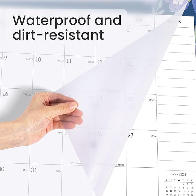 SUNEE Desk Calendar 2025-2026 - 18 Month Calendar Oct 2025 - Mar 2027, 17" x 12" Desktop Calendar with Notes, for Planning, Organizing in Family, School or Office - Colorful Floral 2026 Calendar-DeskLoop Office