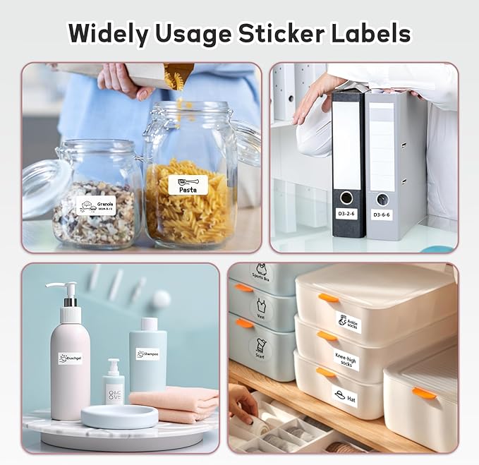 3 Rolls (1800Pcs) Thermal Labels, Phomemo 0.78'' x 0.39'' Stickers Compatible with Phomemo M220 M110 M108 M250 M260 M221 M120 M200 M150 Label Maker, Black on White-DeskLoop Office