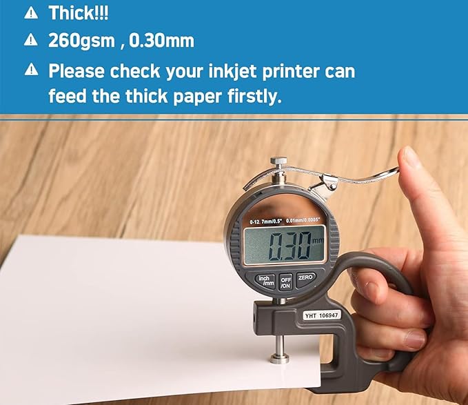 Uinkit 100 Sheets Heavyweight Thick Glossy Photo Paper Single side 8.5x11 Inkjet 68lb 260Gsm DIY Greeting Card Placemat Craft Project Signage Christmas Poster 11.8Mil for Inkjet printer-DeskLoop Office