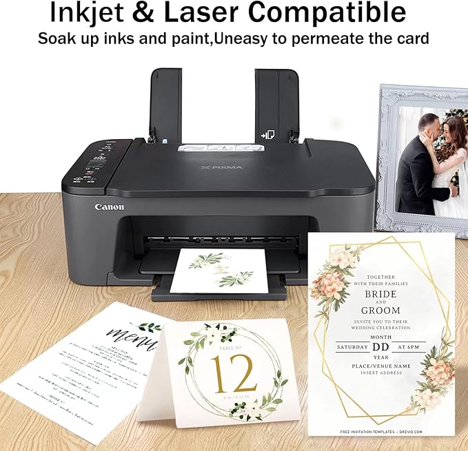 24 Sheets White Cardstock 8.5 x 11 Thick Paper, Goefun 80lb Card Stock Printer Paper for Invitations, Menus, Wedding, DIY Cards-DeskLoop Office