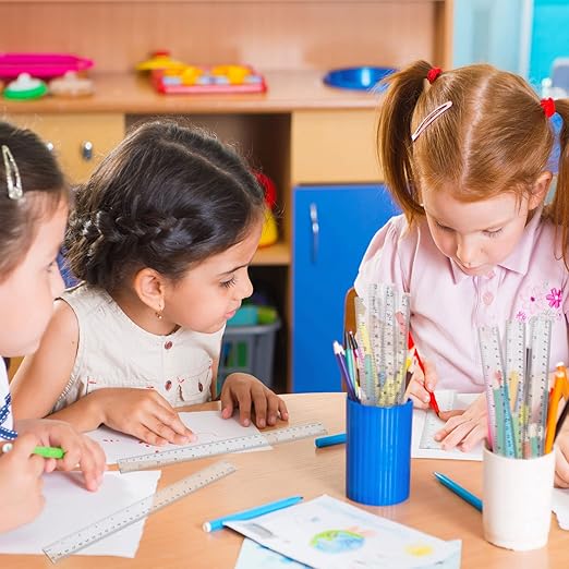 Zonon 500 Pieces 12 Inch Ruler Bulk Clear Plastic Flexible Straight Metric Rulers with Centimeters and Inches Drafting Measuring Tool for Classroom School Students Education-DeskLoop Office