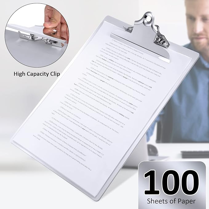 16 Pcs Metal Clipboard Heavy Duty Aluminum Clipboards 12 x 9 Inch Metal Clip Board with Low Profile Clip A4 Letter Size Document Holder for Office School Medical Jobsite Laboratory-DeskLoop Office