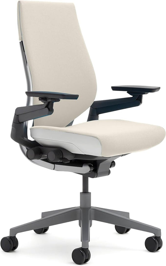 Steelcase Gesture Office Chair - Ergonomic Work Chair with Wheels for Carpet - Comfortable - Intuitive-to-Adjust for Desk - 360-Degree Arms - Coconut Yellow Fabric-DeskLoop Office