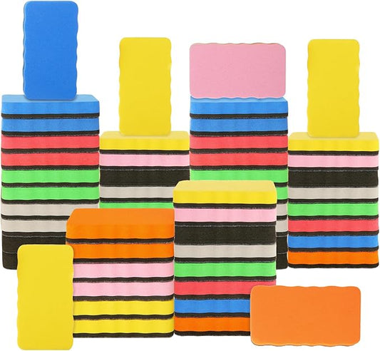 48 Pack Dry Erase Erasers, Magnetic Whiteboard Erasers, Magnetic Dry Erasers for White Board, White Board Erasers Ideal for Classroom, Home, Office, 6 Colors-DeskLoop Office
