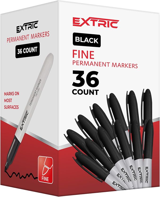 EXTRIC Permanent Markers Black, Quick Drying, Works on Wood, Metal and Glass - Image 7
