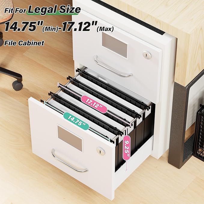 Extra Capacity Legal Size Plastic Hanging File Folders,2" Expanding Accordian Pocket with Black Insert Gasket,Heavy Duty for Filing Cabinet,Hard and Durable Hang Folders,Legal Size,12 Pack(Black)-DeskLoop Office