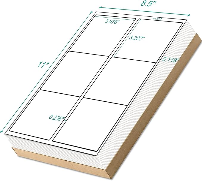 White Sticker FBA Labels – 4" x 3.33" – Laser/Inkjet Compatible – (6 Label/Sheet), 2000 Sheets - 12000 Total Adhesive Labels-DeskLoop Office