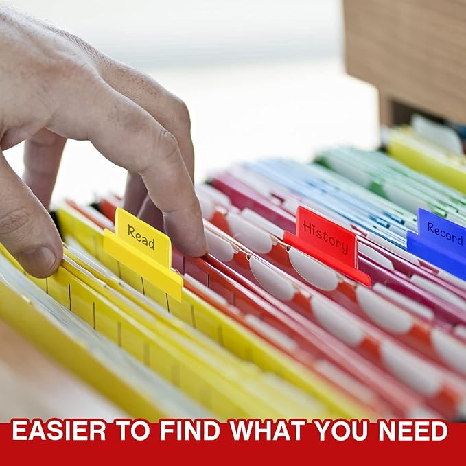 Gueevin 2 Inch Insertable Self Adhesive Tabs with Printable Inserts Clear Index Tabs Self Adhesive Colored Page Marker Repositionable Tag for Bible Divider Notebook File Folder Book Binder(100 Pieces)-DeskLoop Office