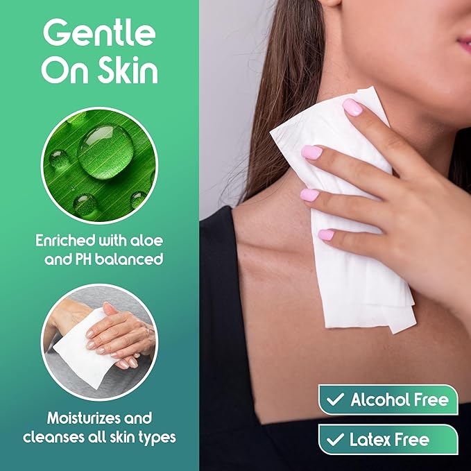 Inspire Ultra Thick Rinse Free Body Wash Wipes, Bathing Wipes, Shower Wipes - Rinse Free Wet Wipes, Thick Strong Extra Large With Aloe Vera Enriched-DeskLoop Office