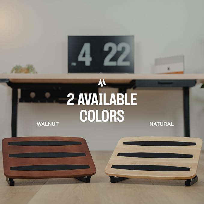Adjustable Under Desk Foot Stool - Ergonomic Foot Rest with 7 Angles - Walnut-DeskLoop Office