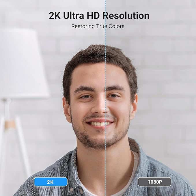 UGREEN 2K Webcam for PC Ultra HD 1080P Computer Webcam with Microphone, PC Camera with Privacy Cover, USB Web Camera for Streaming, Conference, Video Calling, Zoom, Skype, Teams, FaceTime, Grey-DeskLoop Office