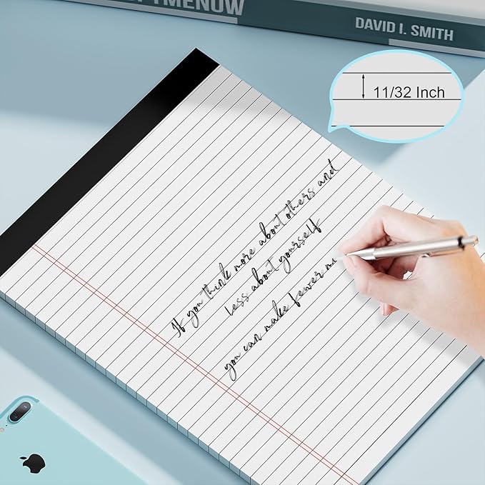12 Pack of Legal Pads 8.5 x 11 Wide Ruled Writing Pads 8.5" x 11.75" Notepad 30 Sheets per White Legal Pad Clear Print Note Pads 8x11 Pads of Paper-DeskLoop Office