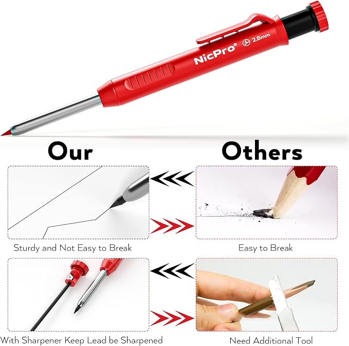 Nicpro 3 Pack Carpenter Pencil - Image 8