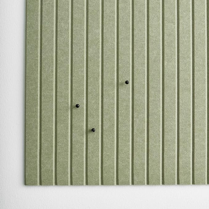 Large Cork Boards for Walls Black Felt Board Alternative - Slat Wall Paneling, Felt Bulletin Board Tiles for Office Decor, Push pin Board Office Wall Organizer -12-Pack (Sage)-DeskLoop Office