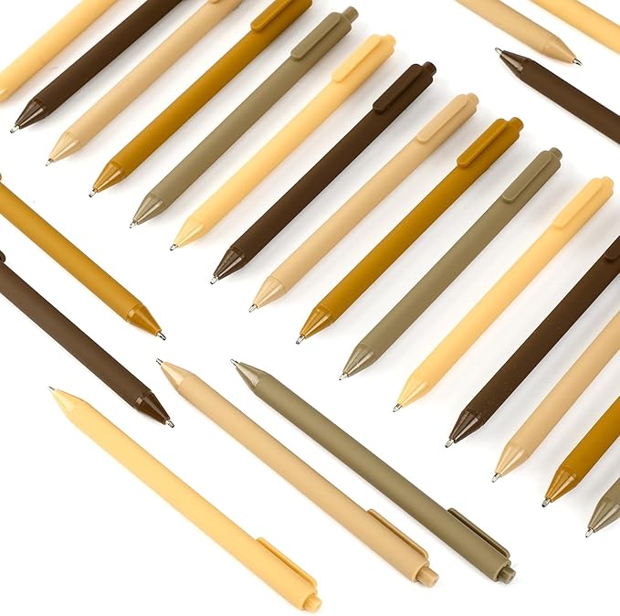 100 Pcs Ballpoint Pens Bulk Retractable Writing 1. 0 mm Black Ink Cute Pens Smooth Writing Color Fancy Gift for Teacher Student Employee Office School Home Baby Shower Supplies (Brown Series)-DeskLoop Office