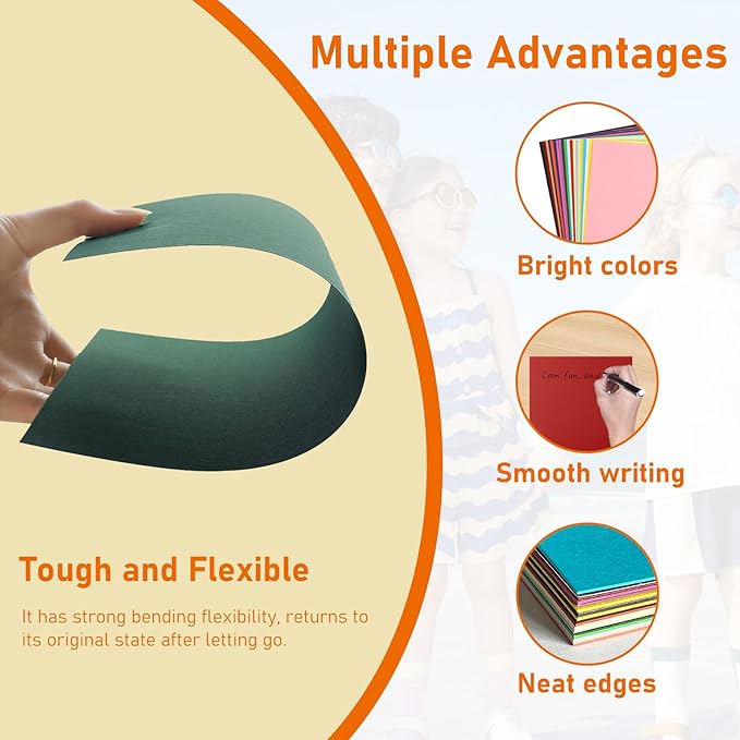 40 Sheets Colored Cardstock 8.5 x 11 Craft Paper, 20 Assorted Colors 75lb Thick Construction Paper Card Stock for DIY Making Cards, Wedding Invitations, School, Memus, Birthday Decorations-DeskLoop Office
