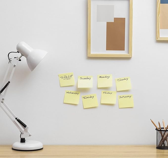 24 Pads Mini Sticky Notes,2 x 1.5 Sticky Notes Small,2400pcs Notes Pads,Strong Self-Adhesive Notes,Yellow Bulk Tiny Pads Easy to Post Notes for Office Supplies,School,Daily Life(100 Sheets/Pad)-DeskLoop Office