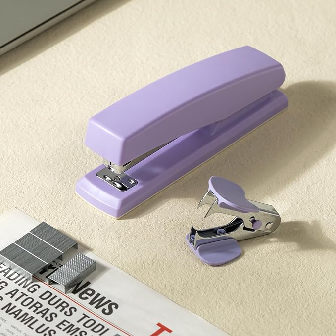 Deli Stapler, Desktop Stapler, 2 Pack, Office Stapler, 25 Sheet Capacity, Includes 2000 Staples and 2 Staple Removers, 2 Pack,Purple-DeskLoop Office