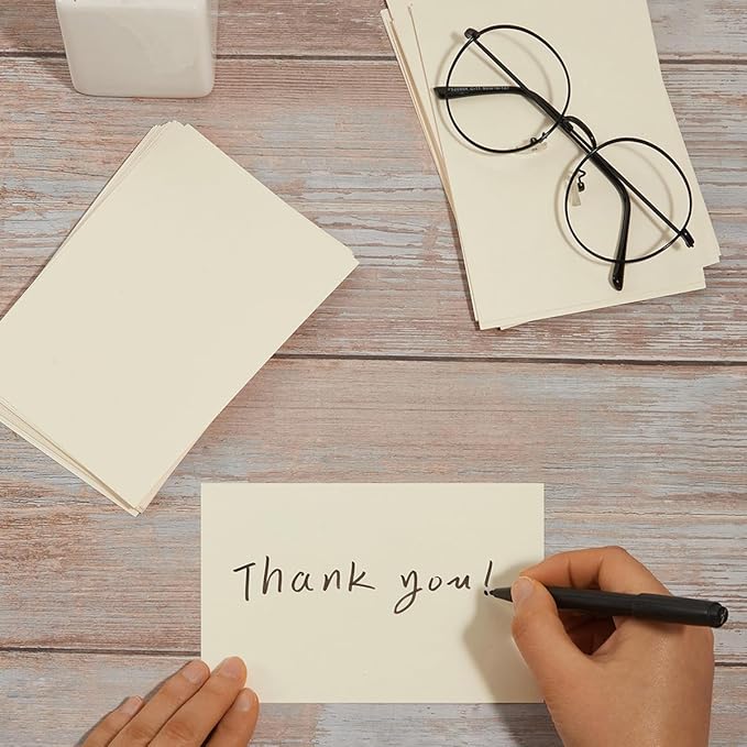 50 Sheets Blank Cardstock Paper 250 GSM Thick Heavy Cards Stock for DIY Art Projects, Card Making, Postcards, Greeting Cards, Birthday Party, Wedding Invitation (Cream, 5x7 inches)-DeskLoop Office