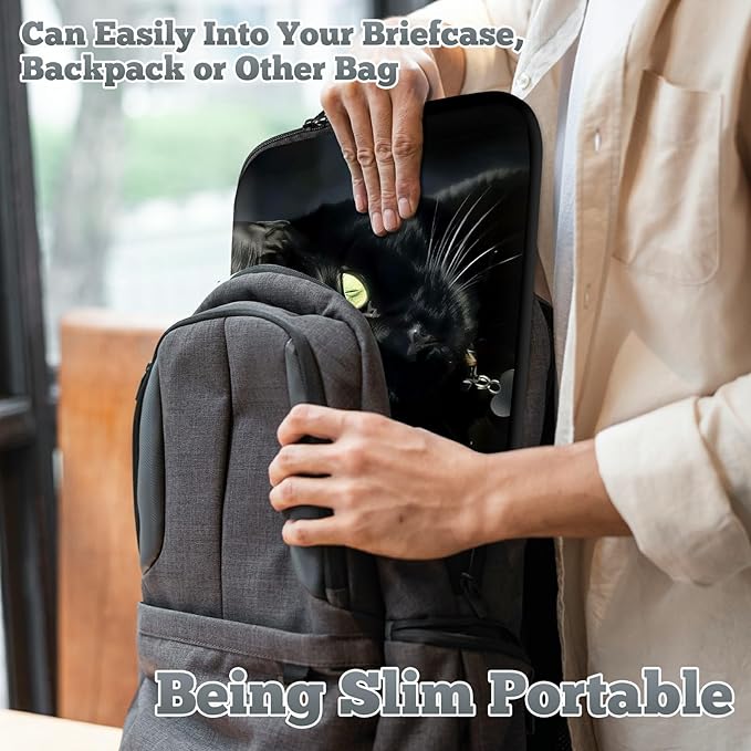 Laptop Sleeve Case Bag 15 inch, Black Cat Slim Carrying Case Durable Handbag Travel Laptop Bag for 15 inch MacBook Air M3/M2/15 Pro/Surface Laptop 7/6/5/4/3/ Dell XPS 15 Plus
