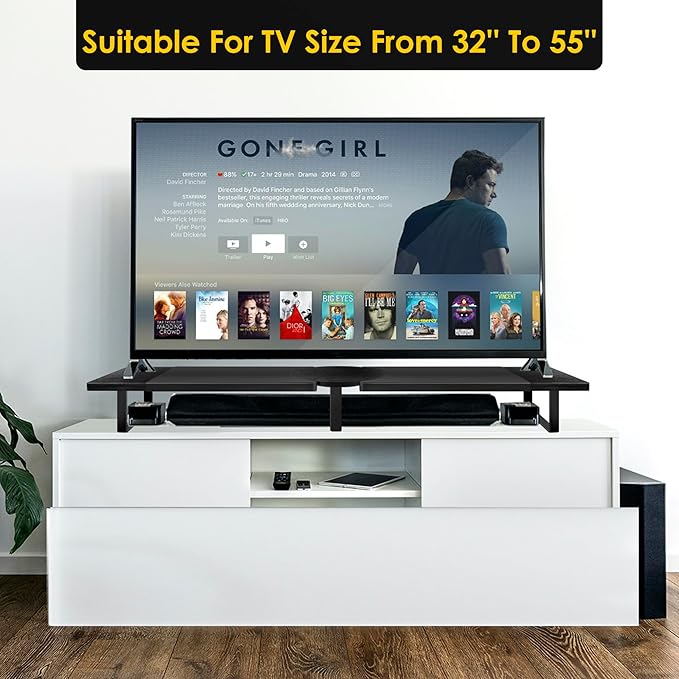 Dual-Monitor Stand for Desk - Large Adjustable Length and Angle Riser for 2 Monitors, Double Computer Desktop Organizer, Shelf for TV, Laptop, Printer-DeskLoop Office