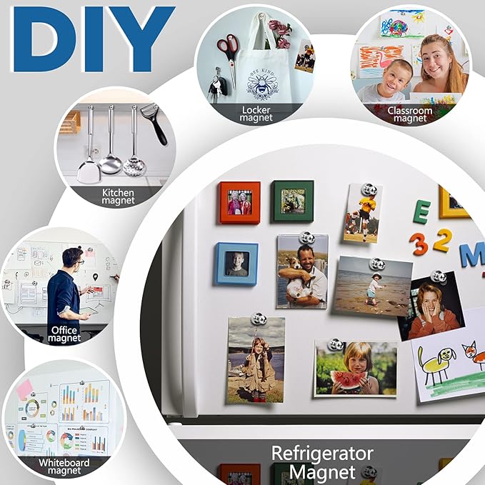 LOVIMAG 12Pcs Fridge Magnets Push Pins for Kitchen, Whiteboard, Office, Classroom and Map - Refrigerator Magnets for Adults-DeskLoop Office